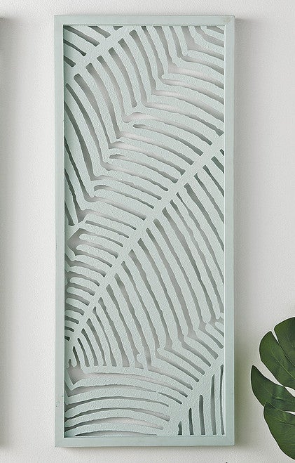 Blue Tropics Palm II Wood Wall Hanging - CLEARANCE