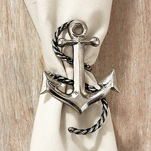 Anchor Napkin Rings - Set of 4 - OVERSTOCK