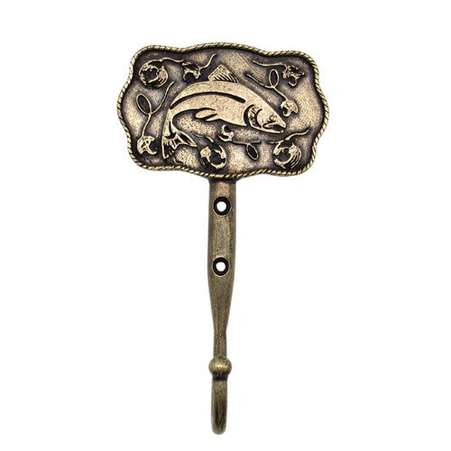 Trout River Wall Hook - Antique Brass - CLEARANCE