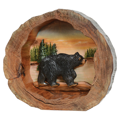 Bear Forest Carved Wood Wall Art