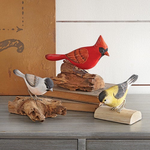 Wooden Bird Figurines