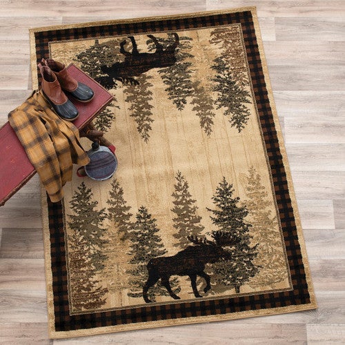 Moose Crossing Rug - 5 x 7