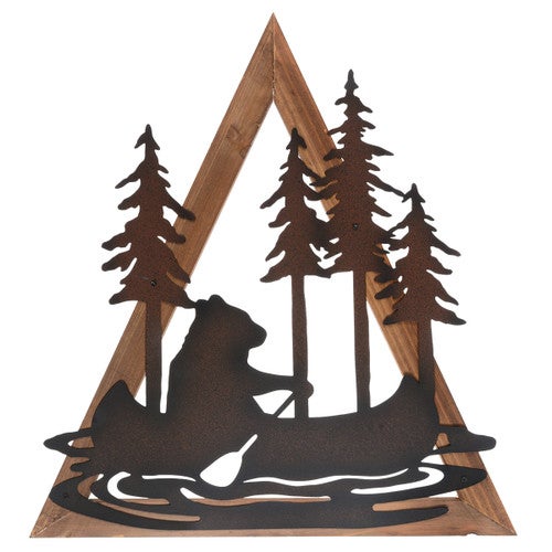 Bear Canoe Metal Wall Art