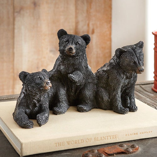 Black Bear Trio Figurine