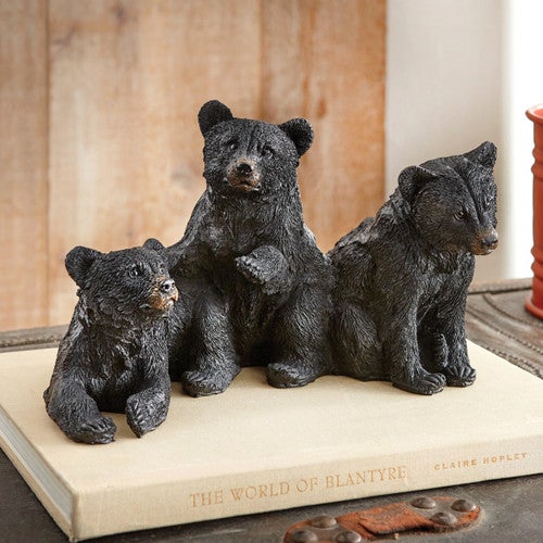 Black Bear Trio Figurine