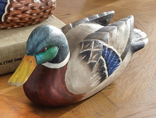 Mallard Duck Wood Decoy Decor - Male