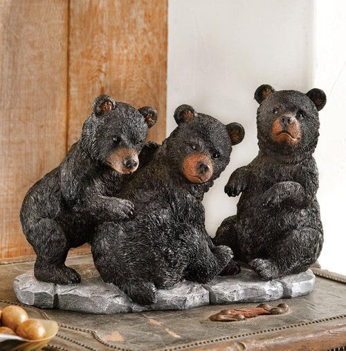 ポット Decorative Black Bear and Squirrel Friend on Log Salt