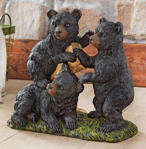 Bear Cubs Playing Sculpture