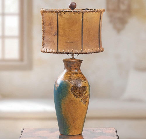 Old World Clay Turquoise Table Lamp