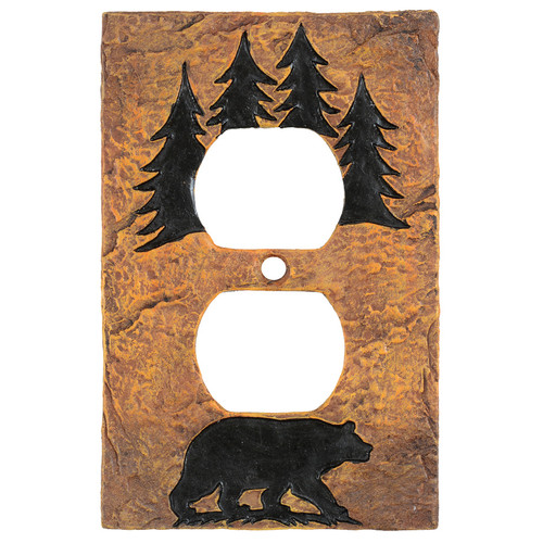 Bear Forest Stone Outlet Cover