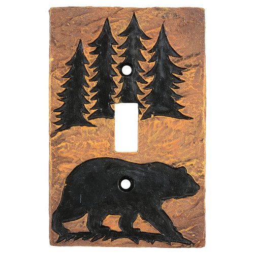 Bear Forest Stone Single Switch Cover