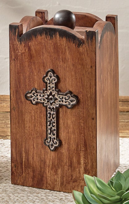 Canyon Cross Wood Canister - Small