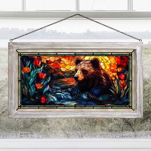Riverbend Bear Stained Glass Art