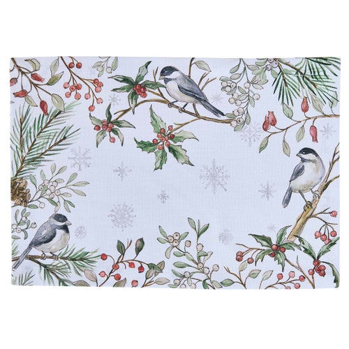 Frosty Chickadee Table Linens
