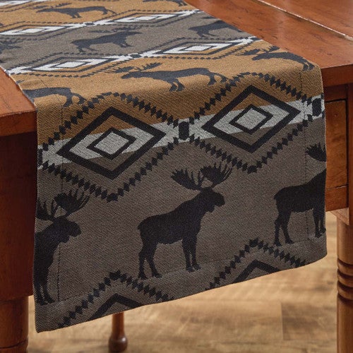 Timberline Moose Jacquard Table Runner - 36 Inch