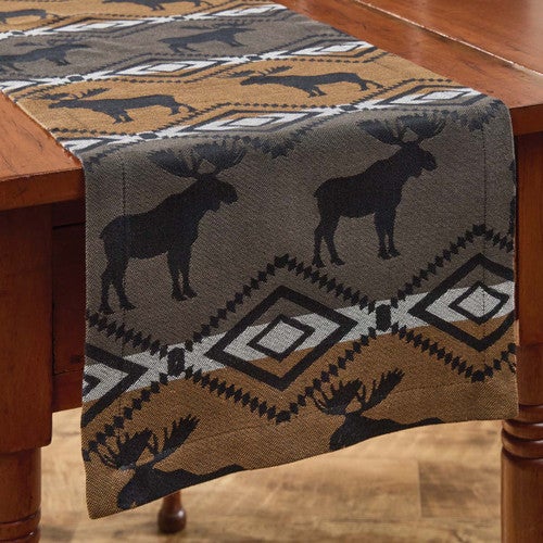 Timberline Moose Jacquard Table Runner - 54 Inch