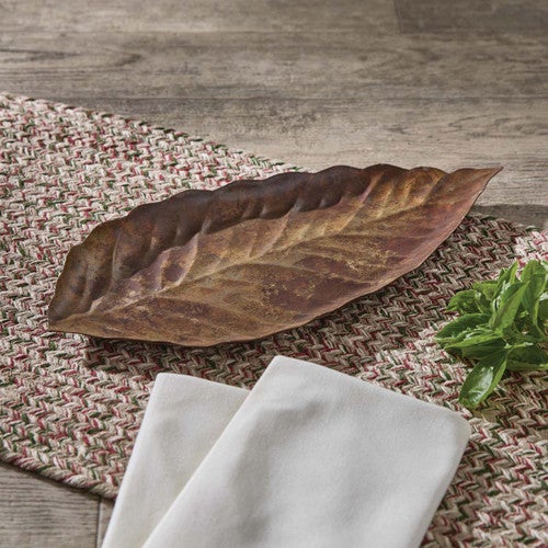 Antique Patina Leaf Tray