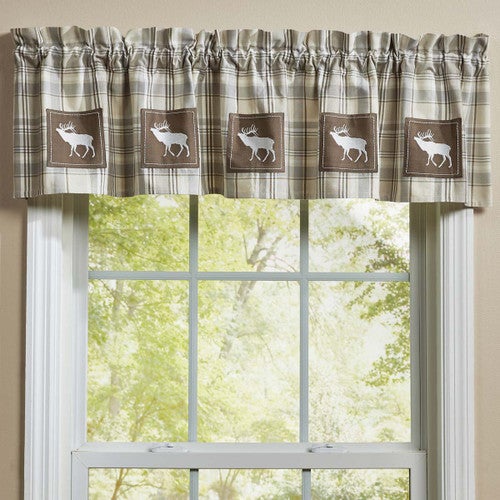 Elk Calls Plaid Valance