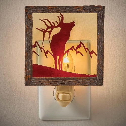 Rustic Elk Night Light