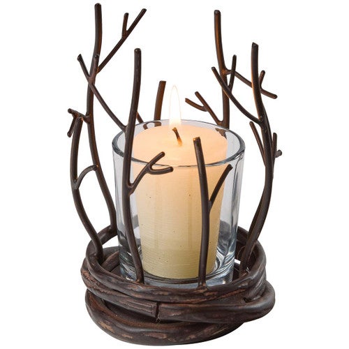 Rustic Woodland Candle Holder - Large