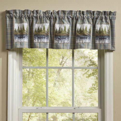 Tranquil Lake Patch Lined Valance