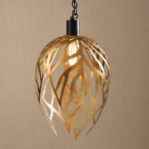 Golden Foliage Pendant Light