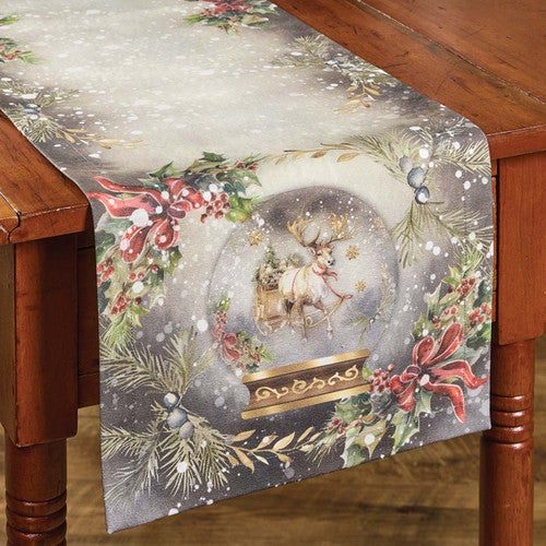 Snowy Sleigh Table Runner - 54 Inch