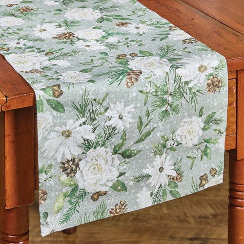 Winter's Blossom Table Runner - 36 Inch