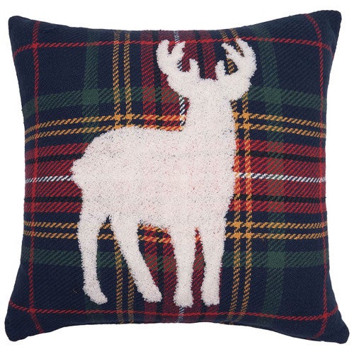Plaid Deer Pillow