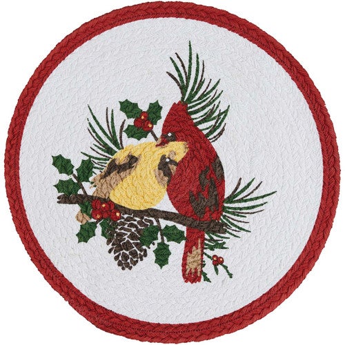 Always & Forever Cardinal Braided Placemats - Set of 4