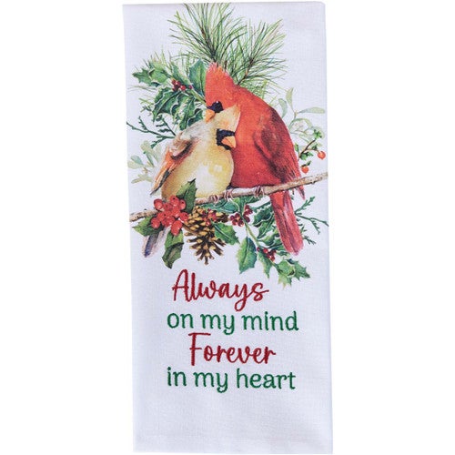 Always & Forever Cardinal Dishtowels - Set of 4