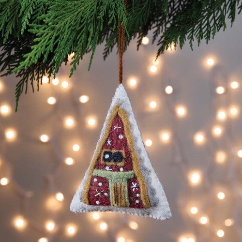 Cozy A-Frame Felt Ornaments - Set of 4