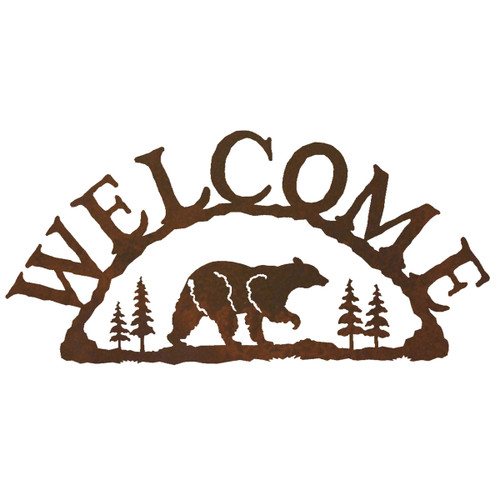 Bear Metal Art Welcome Sign