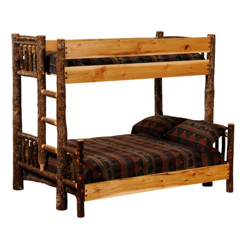 Hickory Queen/Queen Bunk Bed - Ladder Right