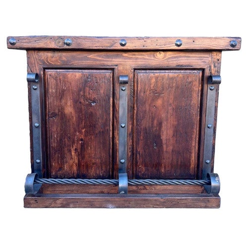 Artisan Studded Wood Bar
