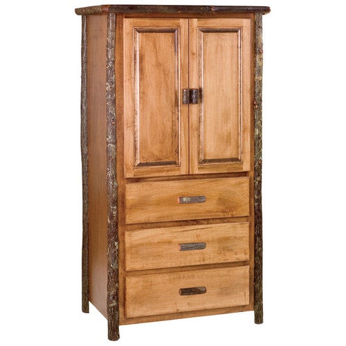 Hickory 3 Drawer Armoire