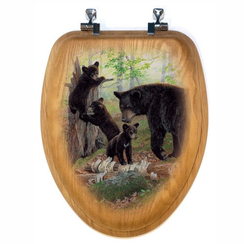 Bear Family Wood Toilet Seats