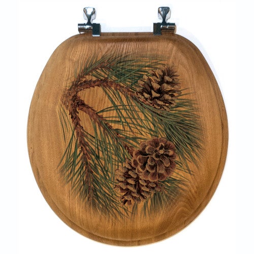 Pinecone Wood Toilet Seat - Round