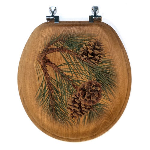 Pinecone Wood Toilet Seat - Round