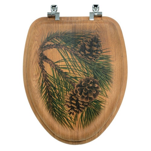 Pinecone Wood Toilet Seat - Elongated