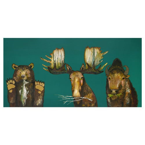 Forest Dining Teal Canvas Art