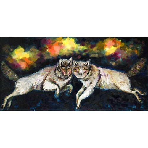 Fiery Wolves Canvas Print