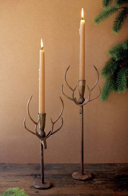 Huntsman Brass Candle Holders - Set of 2