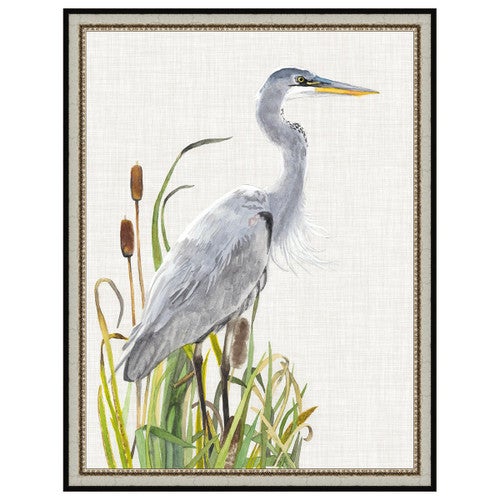 Waterbirds and Cattails I Framed Print - OVERSTOCK