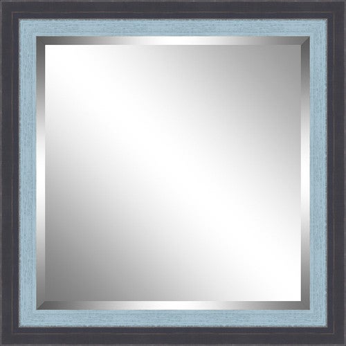 Beveled Blue and Sky Blue Framed Mirror - OVERSTOCK