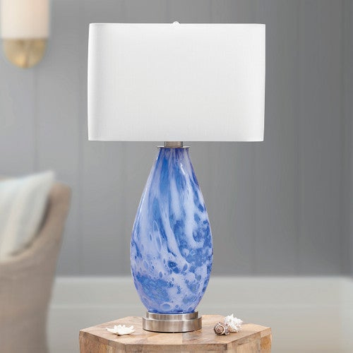 Indigo Waves Table Lamp - OVERSTOCK