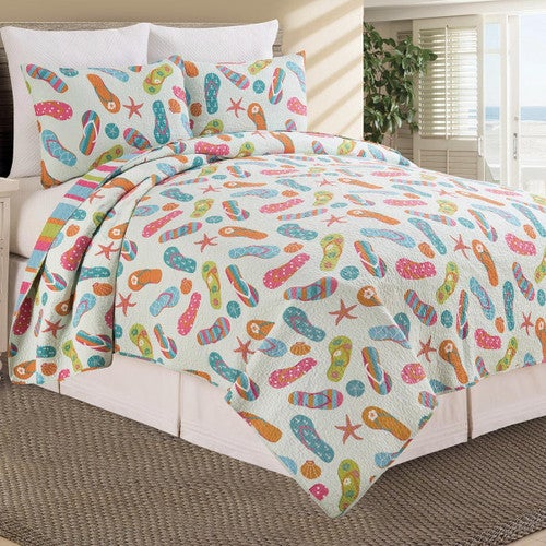 Flip Flops Quilt Bed Set - Twin - OVERSTOCK