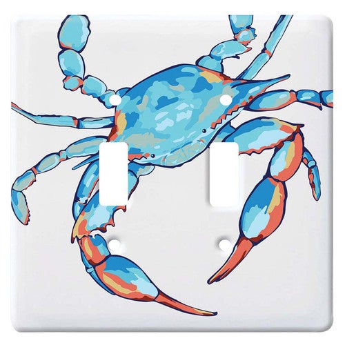 Crabby Seas Double Switch Plate - OVERSTOCK
