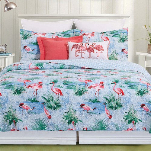 Flamingo Cove Quilt Bed Set - Twin - OVERSTOCK