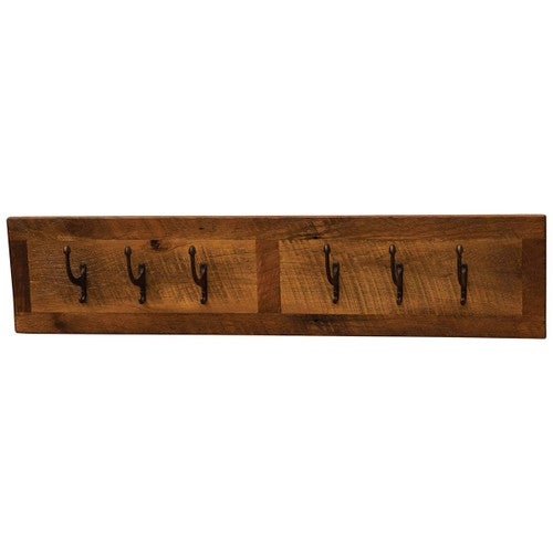 Barnwood Wall Coat Rack - 36-inch with 6 Pegs